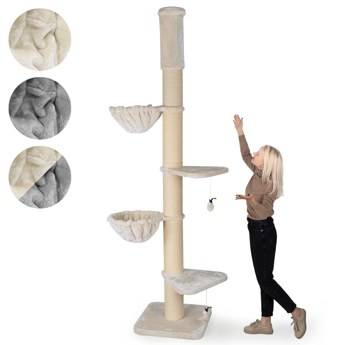 happypet XXL Kratzbaum | 250 - 275cm | Deckenhoch fr groe Katzen 17cm  Sule