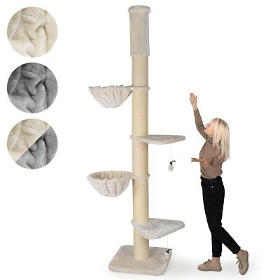 happypet® XXL Kratzbaum | 250 - 275cm | Deckenhoch für große Katzen 17cm Säule