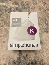 Image of Simplehuman CW0256 Code K Custom Fit Bin Liner Bulk Pack | White | 60 Bin Liners
