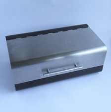 Retro Vintage ASDA Stainless Steel Bread Bin (Hinged Kitchen Storage Box)