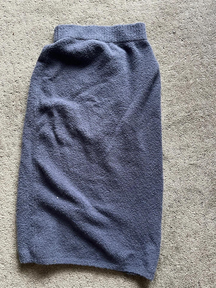 Falda Express Midi Para Mujer Talla Pequeña Azul Polar Cintura Elástica Negocios Preppy Foto 3 de 4