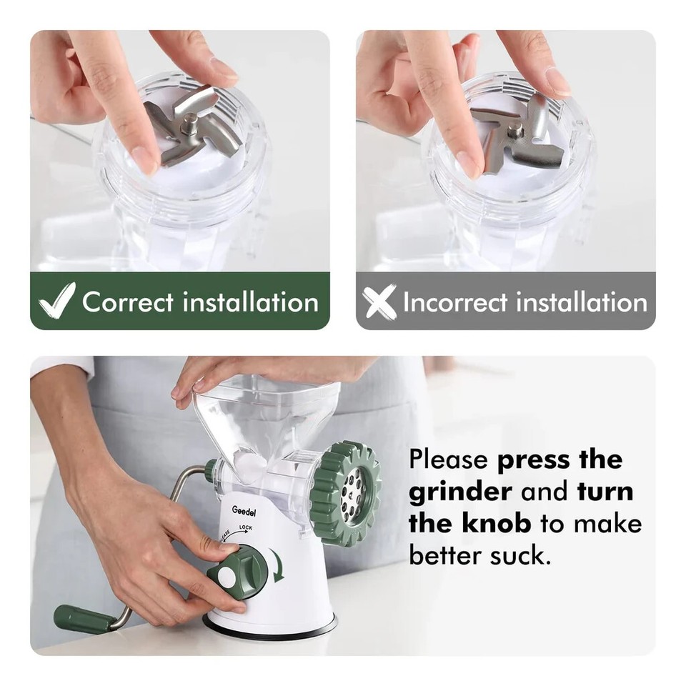 Geedel Meat Mincer Grinder and Sausage Maker Machine,Easy Cleaning