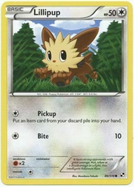 Lillipup 80/114 Black & White Common PERFECT MINT! Pokémon