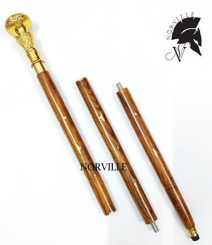 Victorian Compass Handle Designer Walking Stick Wooden Walking Cane For Men Gift - Picture 5 of 7