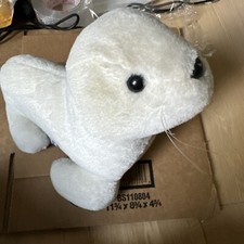 RARE Vintage 1988 Sea World White Seal Plush Stuffed Animal Toy