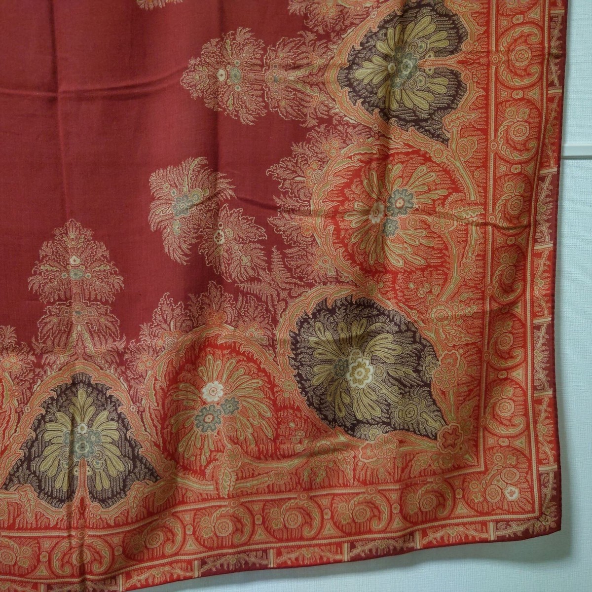 made in ITALY ETRO big scurff 128×128cm ETRO large scarf shawl 128cm 50″ square wool silk Paisley