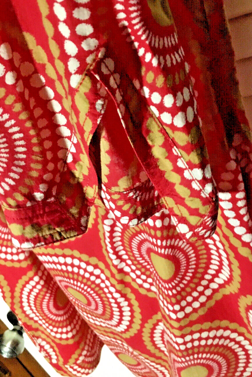 TORY BURCH ABITO TUBINO 100% COTONE LUNGHEZZA MANICA 3 4 TAGLIA 4 SCOLLO A V