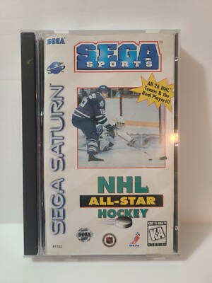 NHL All-Star Hockey (Sega Saturn, 1995) CIB COMPLETE Authentic Game w/ Reg Card