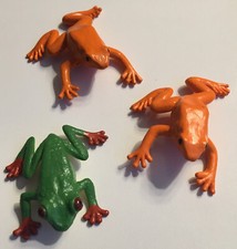 Lot 3 Safari Ltd. Tree Frogs Golden Mantella Bright Green Orange Animal Figures