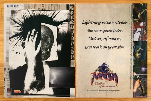 1997 Ninja Shadow of Darkness Playstation 1 PS1 Print Ad/Poster Video Game Art