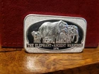 1 OZ THE ELEPHANT ANCIENT WARHORSE .999 FINE SILVER ART BAR