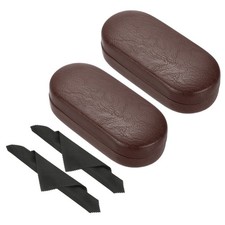 Hard Shell Eyeglasses Case, 2 Pack Large Glasses Case, Red Brown