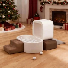 6-Piece Climbing Toys for Toddlers, Kids Foam Blocks Playset with Ball Pit (B...