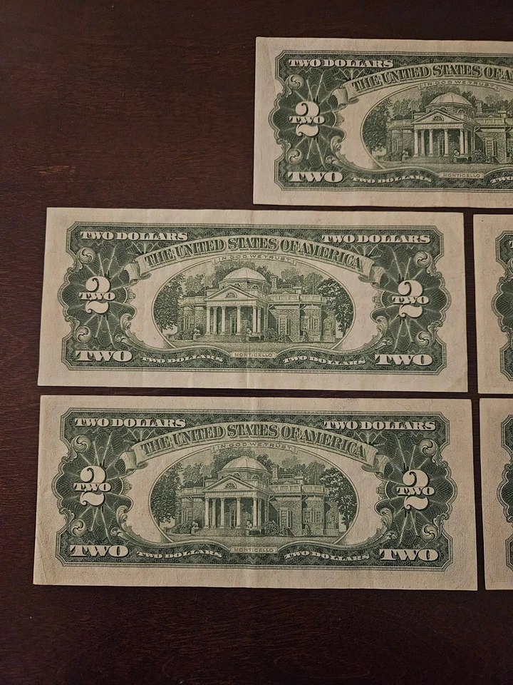 Lot Of 5 $2 1963 Red Seal US Note VF/XF - Image 4 of 4