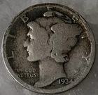1934 D 10c Mercury Dime 90% Silver American Coin #2