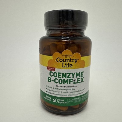 Country Life Coenzyme B-Complex Caps 60 Vegan Capsules EXP 04/27 Gluten Free
