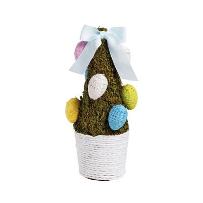 Mud Pie Small Moss Easter Egg Tree, 10'' x 3 1/4'' Dia