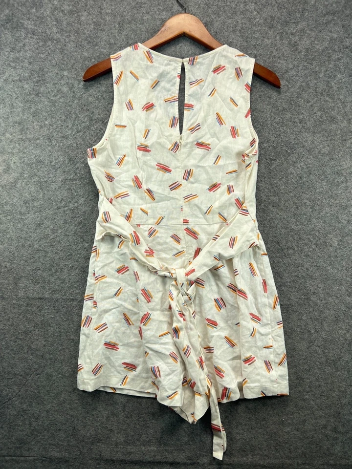 Mameluco Jersey MaterialGirls Juniors Beige Lino Talla Mediana Sin Mangas Atado Trasero Foto 2 de 4