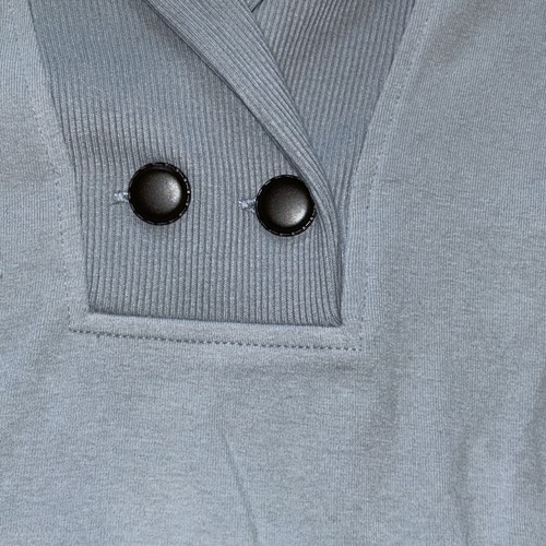 Banana Republic graues Shirt Stretch V-Ausschnitt klassisch Langarm Oberteil Damen Gr. XL - Bild 3 von 6