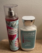 Bath Body Works HELLO BEAUTIFUL Set Mist And Lotion 8 Oz Each New Full
