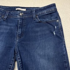 Levi's Jeans Womens 33 Blue 529 Curvy Bootcut Indigo Distressed Denim 4619