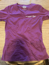 Cherokee Workwear Women  s Scrub Set Top  Pants XS Purple Solid Twill 4110