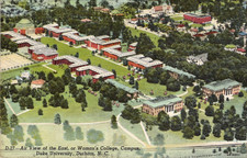 Aerial East or Woman's College ~Duke University ~Durham North Carolina ~Linen