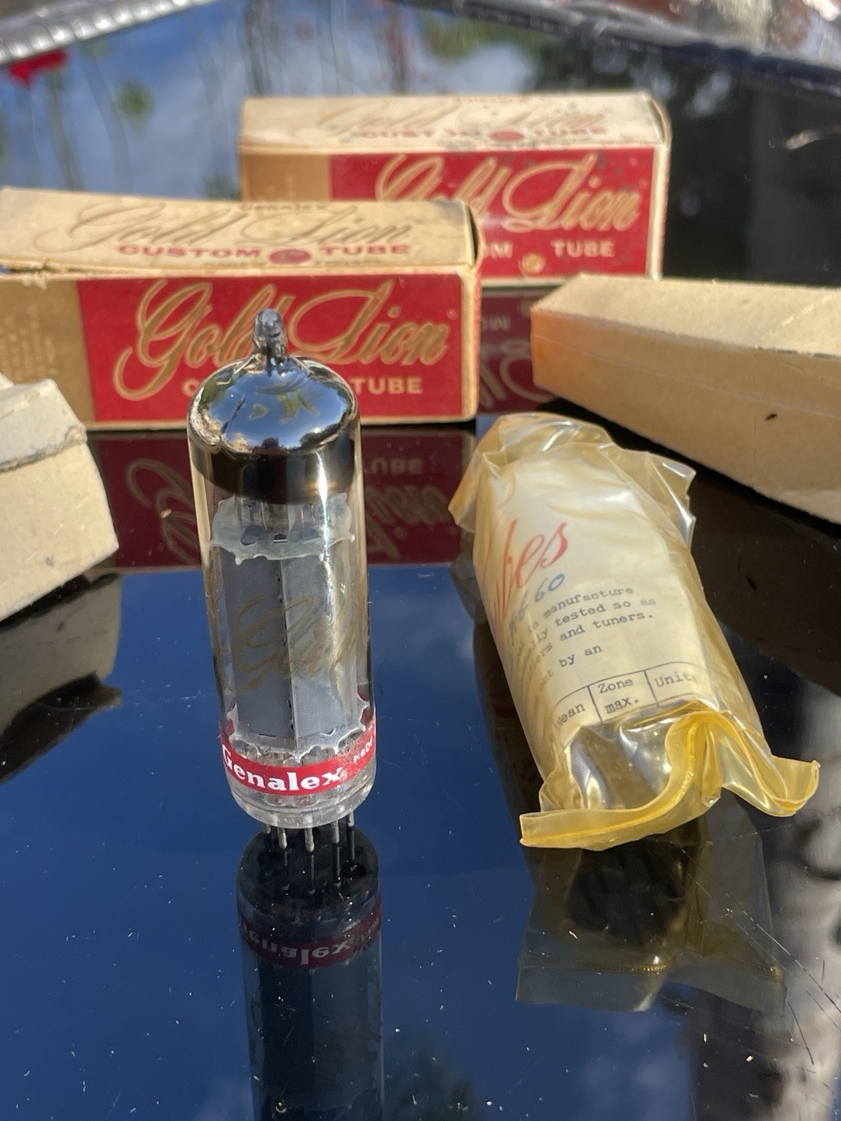 Pair VINTAGE Genalex Gold Lion N709 EL84 Vacuum Tubes 1 NOS 1 STRONG TV7 TESTED