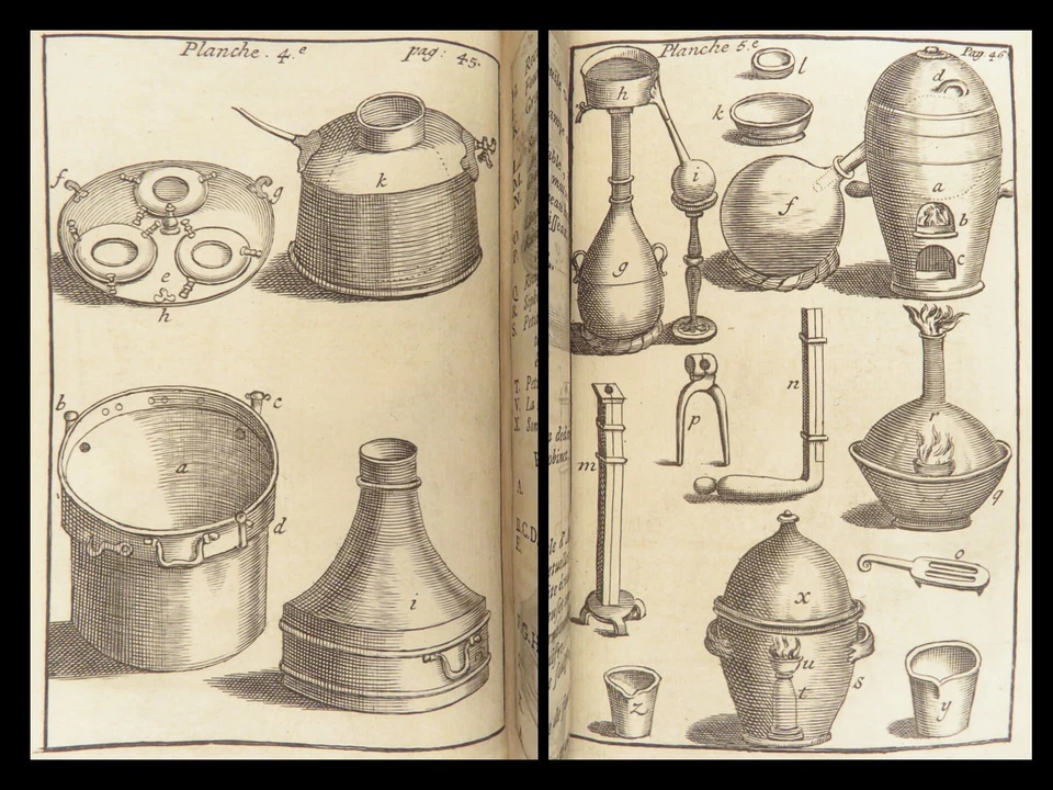 Cours de Chymie – Nicolas Lémery – 1716 | Illustrated Chemistry Experiments - Image 2 of 4