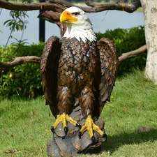 Large Standing Eagle Exhibition Garden Sculpture, American Bald Eagle Statue