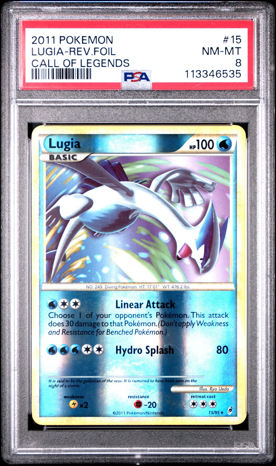 2011 POKEMON CALL OF LEGENDS LUGIA #15 REVERSE PSA 8 NM #113346535