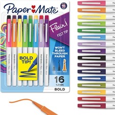 Paper Mate Flair Pens Felt Tip Bold 1.2 mm Assorted Colors 16...