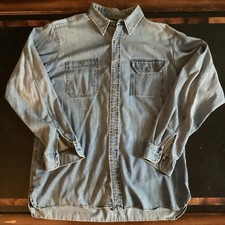 Vintage 90s Polo Sportsman Ralph Lauren Denim Button Down Shirt L
