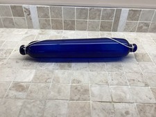 Antique Bristol Cobalt Blue Glass Rolling Pin Victorian 19th Century 38cm long