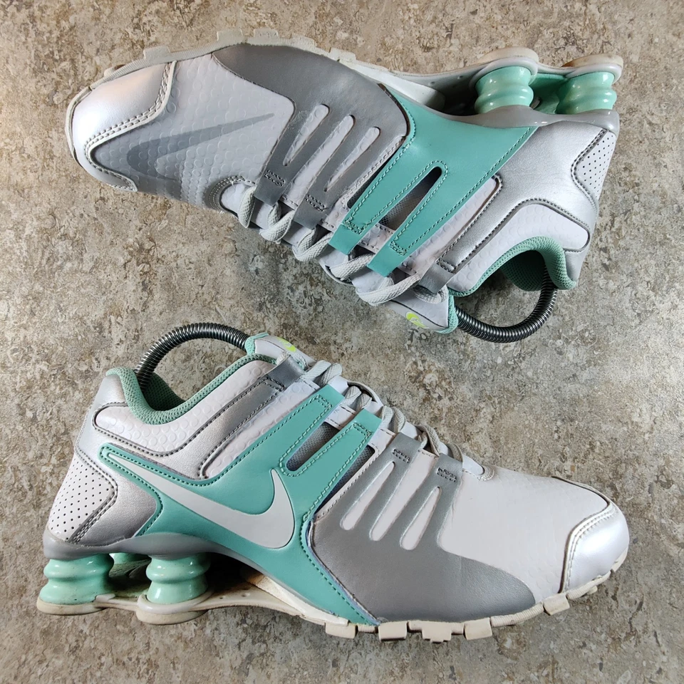 Zapatos para correr Nike Shox Current para mujer talla 9 blanco verde azulado usados en excelente estado 639657-109  Foto 3 de 4