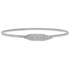 Thin Belt for Women, Belt Chain Rhinestone Adjustable 28-38  , Crystal Sliver