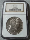 1881 S Morgan Silver Dollar  1$  **NGC Certified MS63 **VERY  NICE COIN!!!!!