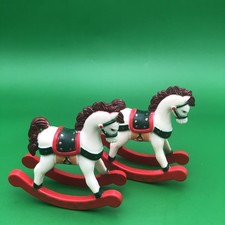 Vintage Reed Rocking Horses, Plastic 3 1/4 Inches, Set of 2