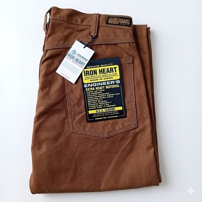Iron Heart 801 Heavy Duck Double Knee Logger Jeans Brown 33 Japan