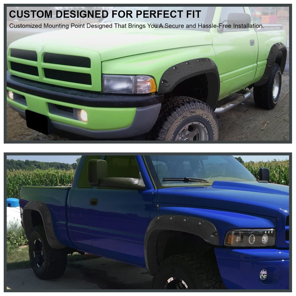 Fits 1994-2001 Dodge Ram 1500 2500 3500 Rough Texture Pocket Style Fender Flares — 第 3/4 张图片