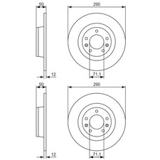 2X BOSCH BREMSSCHEIBEN Ø289,5mm HINTEN PASSEND FÜR PEUGEOT 407