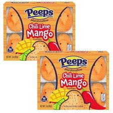 PEEPS Chile Lime Mango Sweet Spicy Treats 3 oz / 10 Chicks Set Of 2  BB 09/2026