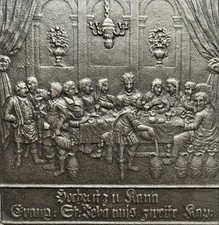 Gussbild, Wandrelief aus Gusseisen, Hochzeitsszene