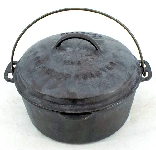 Vintage Wagner Ware Sidney -O- No. 8 Drip Drop Roaster 5QT Dutch Oven 1268 Z