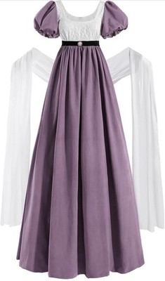 CR ROLECOS Regency Kleid für Damen 1800er Kleid Ballkleid M
