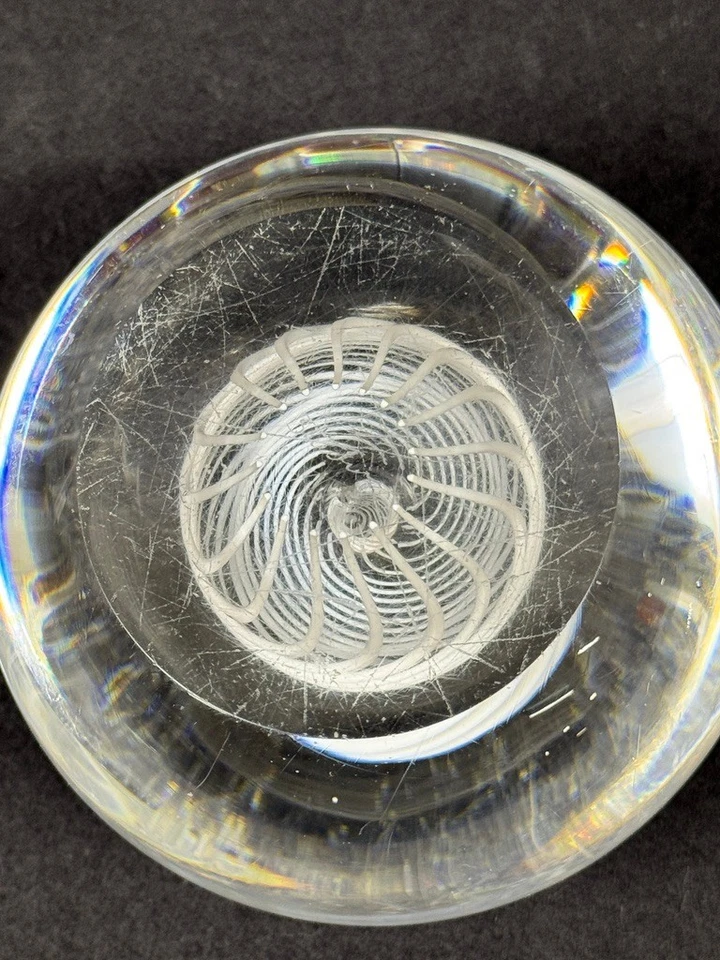 Vintage Steuben Crystal Paperweight Signed HEAVY! - image 4 of 4
