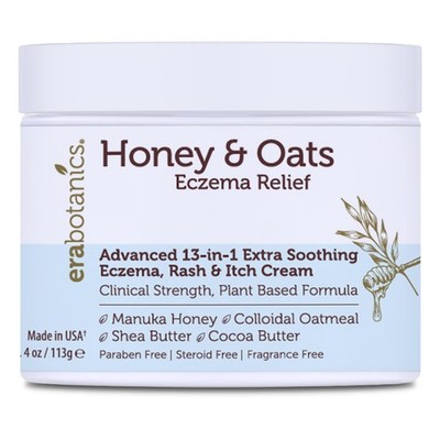 Eczema Cream with Manuka Honey & Colloidal Oatmeal 4 Ounce (Pack of 1), white