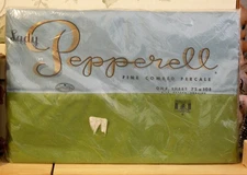 Lady Pepperell 1970's Vintage NOS Sheet Twin Flat Blue/Green 72"x108" New in Pkg