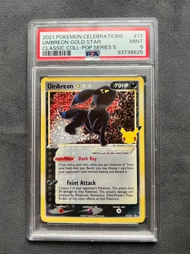 2021 Pokemon Celebrations Classic Collection #17 Umbreon-Gold Star PSA 9
