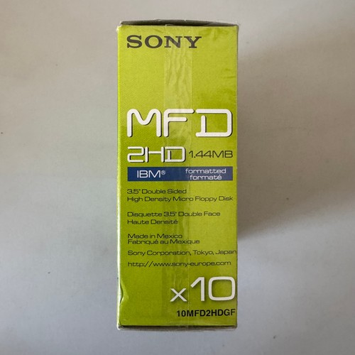 10x SONY Floppy Disks MFD 2HD 3.5" Double Sided 1.44MB IBM Formatted Diskettes - - Picture 3 of 5